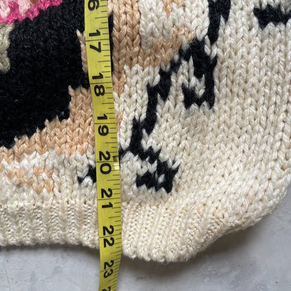 Vintage 80s Deadstock Floral Pearl Boho Cottagecore Coastal Soft Girl Sweater L - Picture 7 of 7